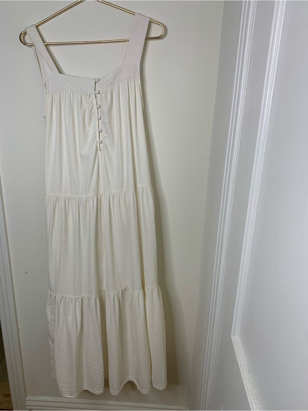 Faherty dress maxi sz small white seersucker WDU2368
